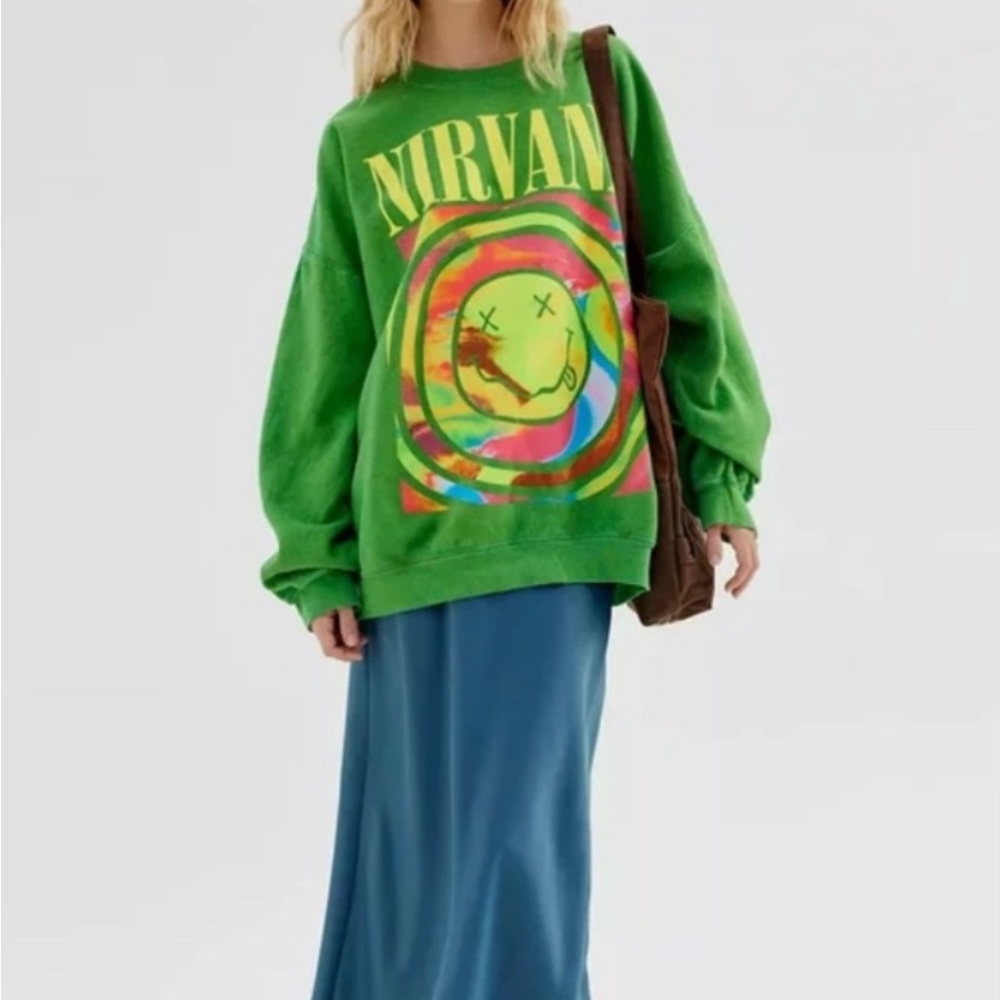 urban outfitters green nirvana sweatshirt
